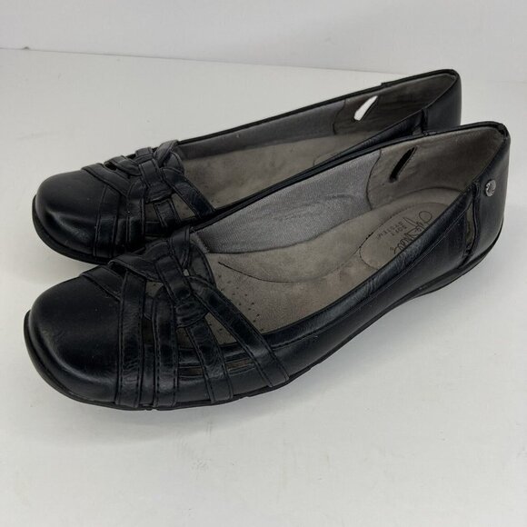 LifeStride Ballet Flats Women's Size 9 Narrow Black  Slip On Casual Leather Shoe - Picture 1 of 9